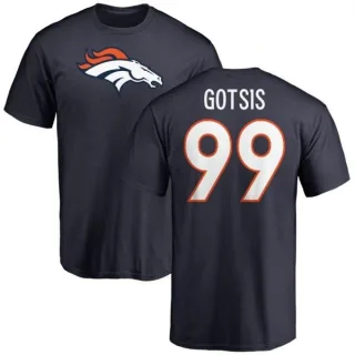 Adam Gotsis Denver Broncos Name & Number Logo T-Shirt - Navy