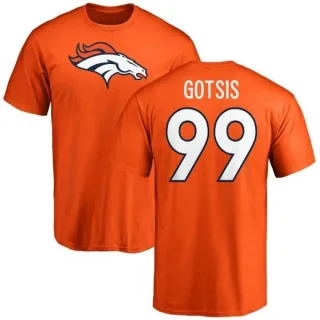 Adam Gotsis Denver Broncos Name & Number Logo T-Shirt - Orange