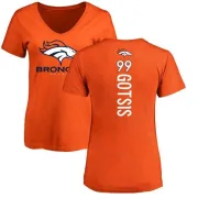 Adam Gotsis Women's Denver Broncos Backer Slim Fit T-Shirt - Orange