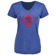 Adam Graves Women's New York Rangers Insignia Tri-Blend T-Shirt - Royal