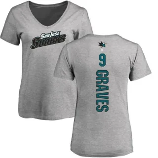 Adam Graves Women's San Jose Sharks Backer T-Shirt - Ash