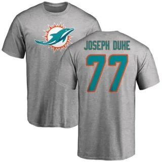 Adam Joseph Duhe Miami Dolphins Name & Number Logo T-Shirt - Ash