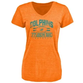 Adam Joseph Duhe Women's Miami Dolphins Flanker Tri-Blend T-Shirt - Orange