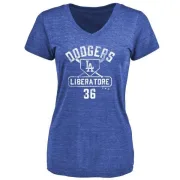 Adam Liberatore Women's Los Angeles Dodgers Base Runner Tri-Blend T-Shirt - Royal