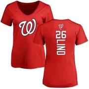 Adam Lind Women's Washington Nationals Backer Slim Fit T-Shirt - Red