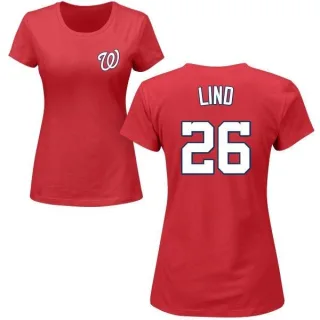 Adam Lind Women's Washington Nationals Name & Number T-Shirt - Red