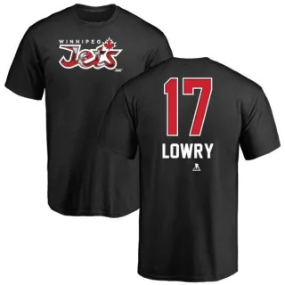 Adam Lowry Winnipeg Jets Name and Number Banner Wave T-Shirt - Black