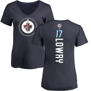 Adam Lowry Women's Winnipeg Jets Backer T-Shirt - Navy