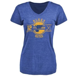 Adam Oates Women's St. Louis Blues Insignia Tri-Blend T-Shirt - Royal