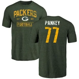 Adam Pankey Green Bay Packers Green Distressed Name & Number Tri-Blend T-Shirt