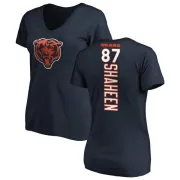 Adam Shaheen Women's Chicago Bears Backer Slim Fit T-Shirt - Navy