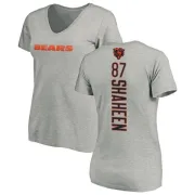 Adam Shaheen Women's Chicago Bears Backer V-Neck T-Shirt - Ash