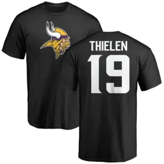 Adam Thielen Minnesota Vikings Name & Number Logo T-Shirt - Black