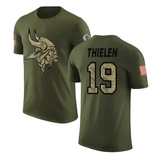 Adam Thielen Minnesota Vikings Olive Salute to Service Legend T-Shirt