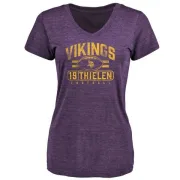 Adam Thielen Women's Minnesota Vikings Flanker Tri-Blend T-Shirt - Purple