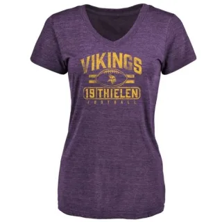 Adam Thielen Women's Minnesota Vikings Flanker Tri-Blend T-Shirt - Purple