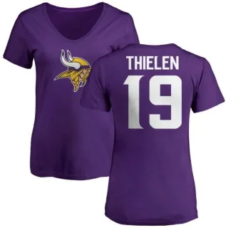 Adam Thielen Women's Minnesota Vikings Name & Number Logo Slim Fit T-Shirt - Purple