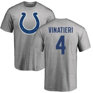 Adam Vinatieri Indianapolis Colts Name & Number Logo T-Shirt - Ash