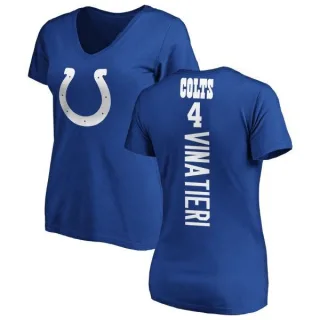 Adam Vinatieri Women's Indianapolis Colts Backer Slim Fit T-Shirt - Royal