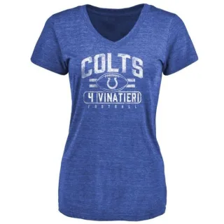 Adam Vinatieri Women's Indianapolis Colts Flanker Tri-Blend T-Shirt - Royal