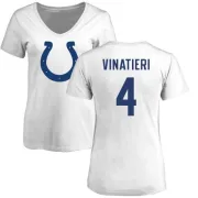 Adam Vinatieri Women's Indianapolis Colts Name & Number Logo Slim Fit T-Shirt - White