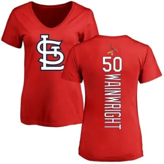 Adam Wainwright Women's St. Louis Cardinals Backer Slim Fit T-Shirt - Red