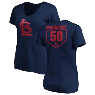 Adam Wainwright Women's St. Louis Cardinals RBI Slim Fit V-Neck T-Shirt - Navy