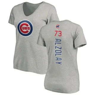 Adbert Alzolay Women's Chicago Cubs Backer Slim Fit T-Shirt - Ash