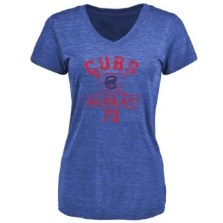 Adbert Alzolay Women's Chicago Cubs Base Runner Tri-Blend T-Shirt - Royal