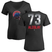 Adbert Alzolay Women's Chicago Cubs Midnight Mascot V-Neck T-Shirt - Black