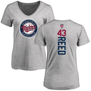 Addison Reed Women's Minnesota Twins Backer Slim Fit T-Shirt - Ash