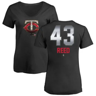 Addison Reed Women's Minnesota Twins Midnight Mascot V-Neck T-Shirt - Black