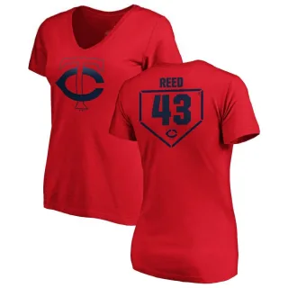 Addison Reed Women's Minnesota Twins RBI Slim Fit V-Neck T-Shirt - Red