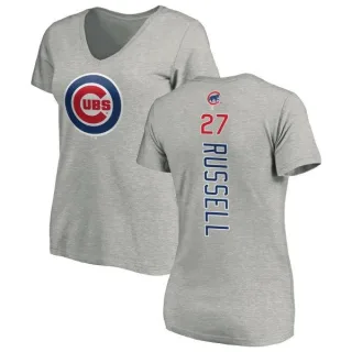 Addison Russell Women's Chicago Cubs Backer Slim Fit T-Shirt - Ash