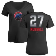 Addison Russell Women's Chicago Cubs Midnight Mascot V-Neck T-Shirt - Black