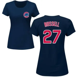 Addison Russell Women's Chicago Cubs Name & Number T-Shirt - Navy