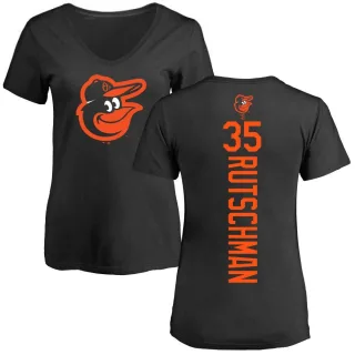 Adley Rutschman Women's Baltimore Orioles Backer Slim Fit T-Shirt - Black