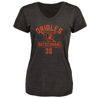 Adley Rutschman Women's Baltimore Orioles Base Runner Tri-Blend T-Shirt - Black