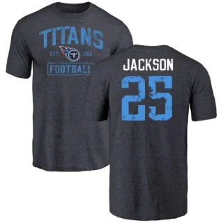 Adoree' Jackson Tennessee Titans Navy Distressed Name & Number Tri-Blend T-Shirt