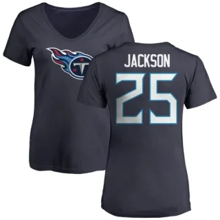 Adoree' Jackson Women's Tennessee Titans Name & Number Logo Slim Fit T-Shirt - Navy