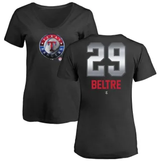 Adrian Beltre Women's Texas Rangers Midnight Mascot V-Neck T-Shirt - Black