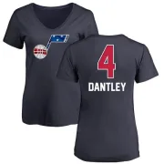 Adrian Dantley Women's Utah Jazz Navy Name and Number Banner Wave V-Neck T-Shirt