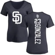 Adrian Gonzalez Women's San Diego Padres Backer Slim Fit T-Shirt - Navy