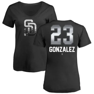 Adrian Gonzalez Women's San Diego Padres Midnight Mascot V-Neck T-Shirt - Black