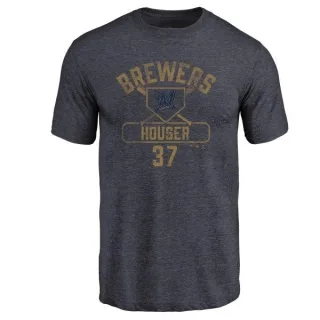 Adrian Houser Milwaukee Brewers Base Runner Tri-Blend T-Shirt - Navy