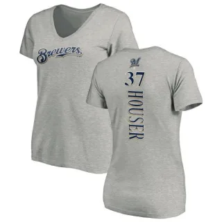 Adrian Houser Women's Milwaukee Brewers Backer Slim Fit T-Shirt - Ash