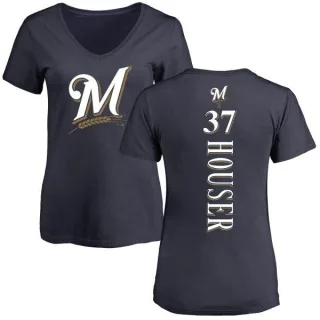 Adrian Houser Women's Milwaukee Brewers Backer Slim Fit T-Shirt - Navy