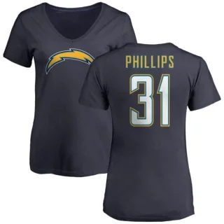 Adrian Phillips Women's Los Angeles Chargers Name & Number Slim Fit V-Neck T-Shirt - Navy