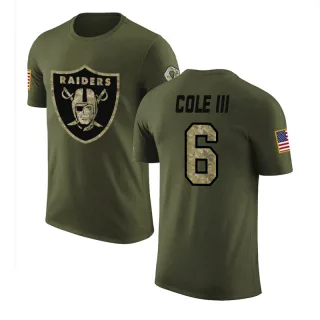 A.J. Cole III Oakland Raiders Olive Salute to Service Legend T-Shirt