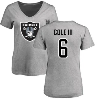 A.J. Cole III Women's Oakland Raiders Name & Number Logo Slim Fit T-Shirt - Ash